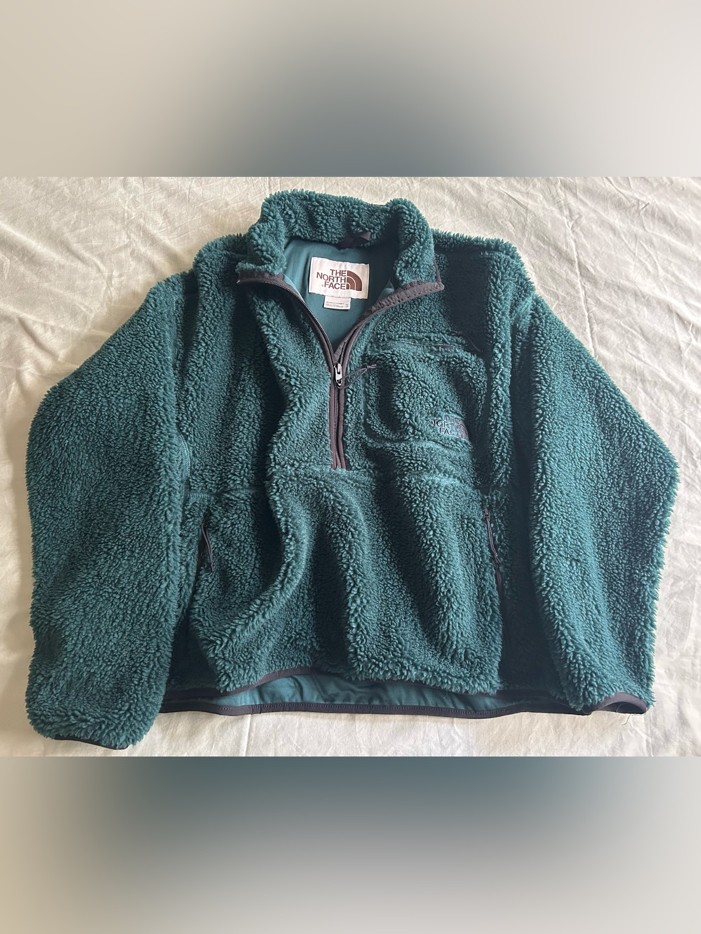 The North Face Womans Cropped Sherpa Fleece 3/4 zipper down XL